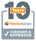 HomeAdvisor ten years screened and approved badge