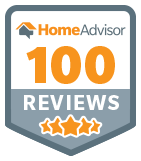 HomeAdvisor 100 reviews badge